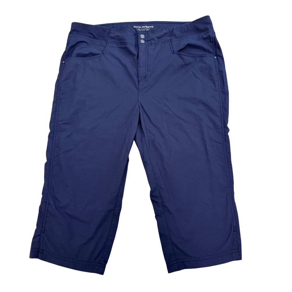 Royal Robbins Jammer Capri Womens 16 Navy Blue Trim Fit Hiking Outdoor Pants